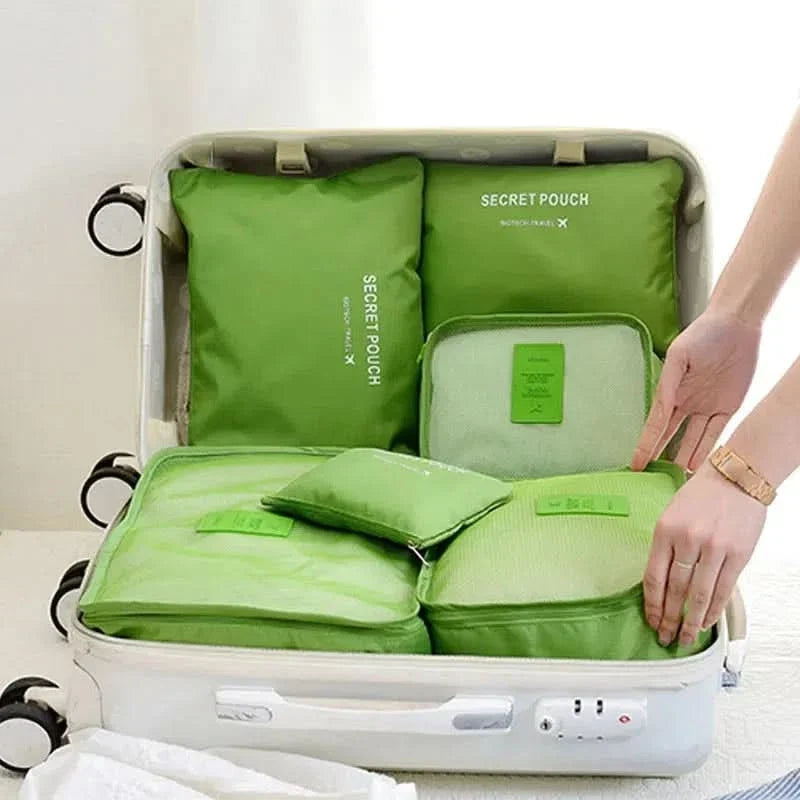 Set de 6 Bolsas Organizadoras para Viajes Varios Tamaños