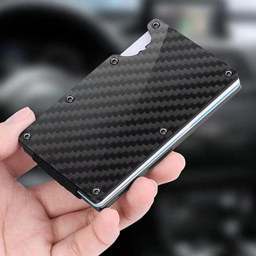 Billetera RFID minimalista antirrobo en uso – Mil Ideas