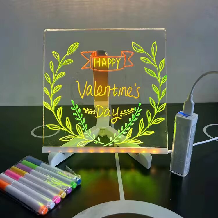 Pizarra LED de acrílico USB vista adicional – Mil Ideas