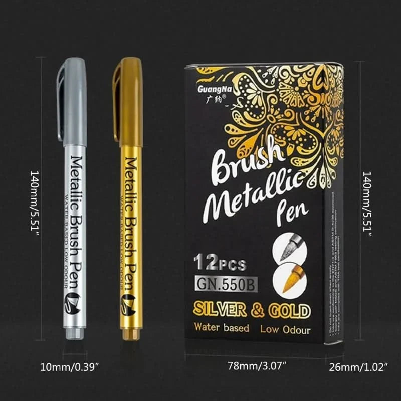 Set de 12 marcadores de pintura metalizada vista adicional – Mil Ideas