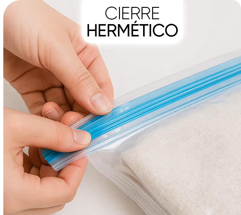 Set 3 bolsas al vacío con inflador Save Space en uso – Mil Ideas