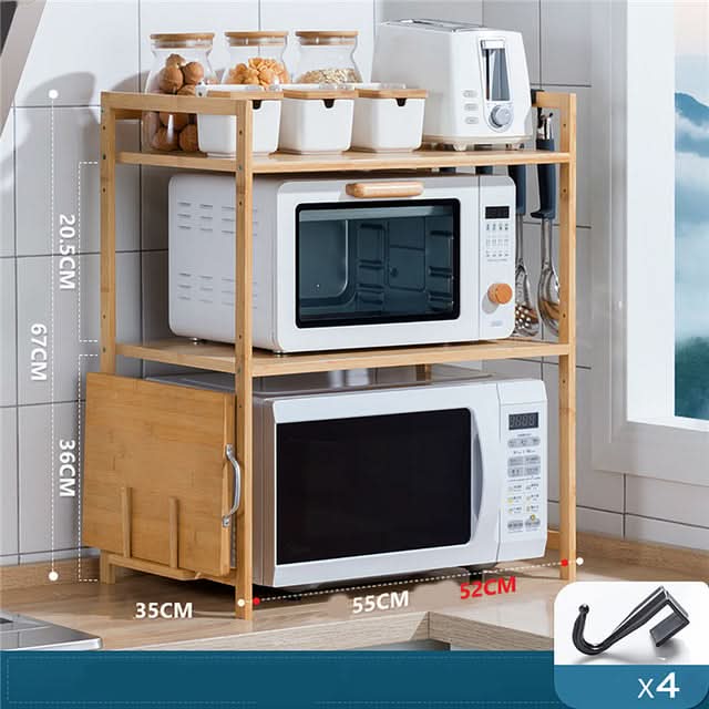 Organizador de Cocina 2 Estante de Bambú Mil Ideas