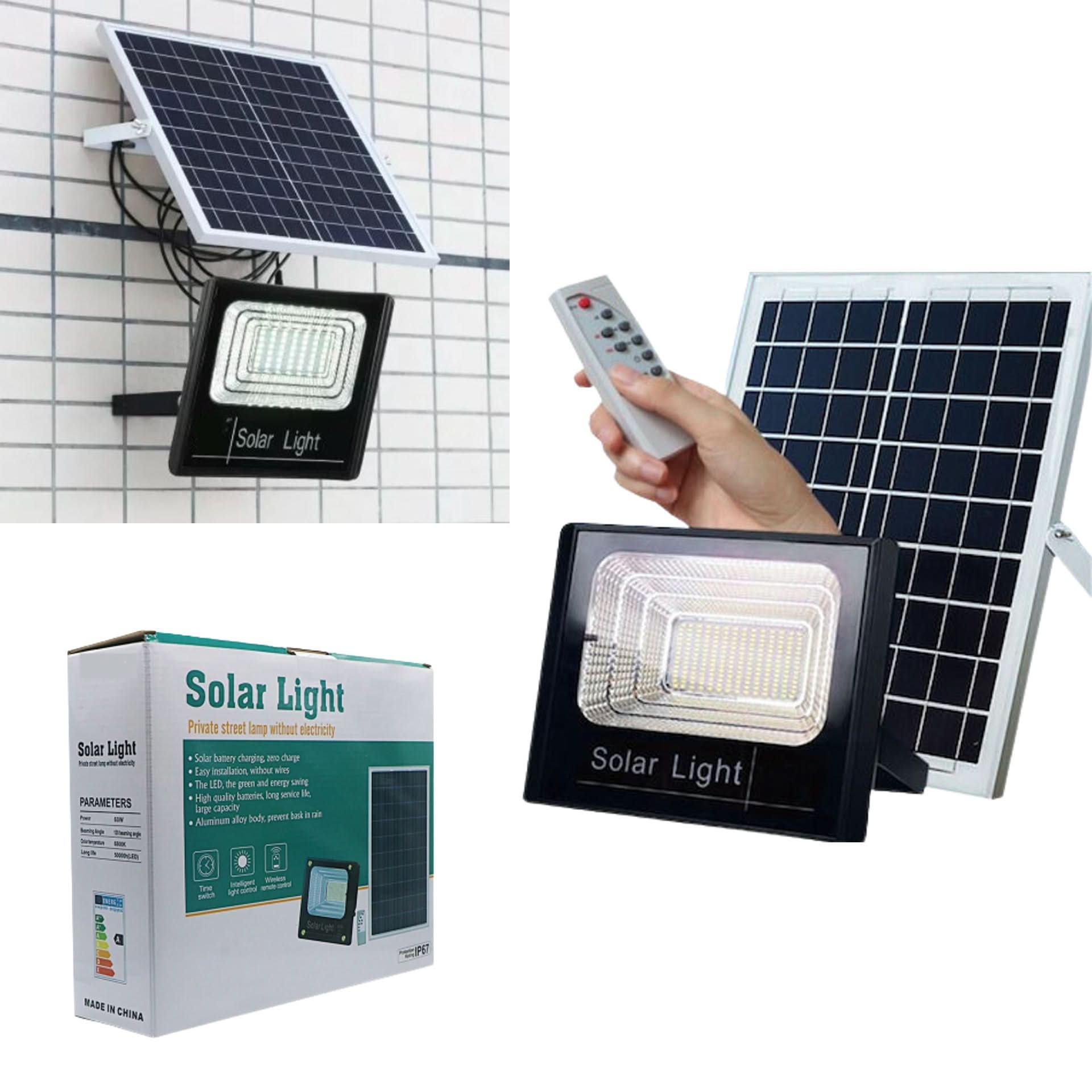 Foco solar LED 65W con fotocélula para exteriores – Mil Ideas