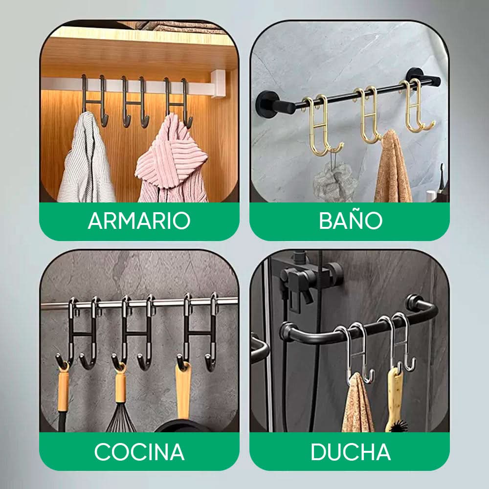 Set de 3 Toalleros Dobles para Mampara de Vidrio vista adicional – Mil Ideas
