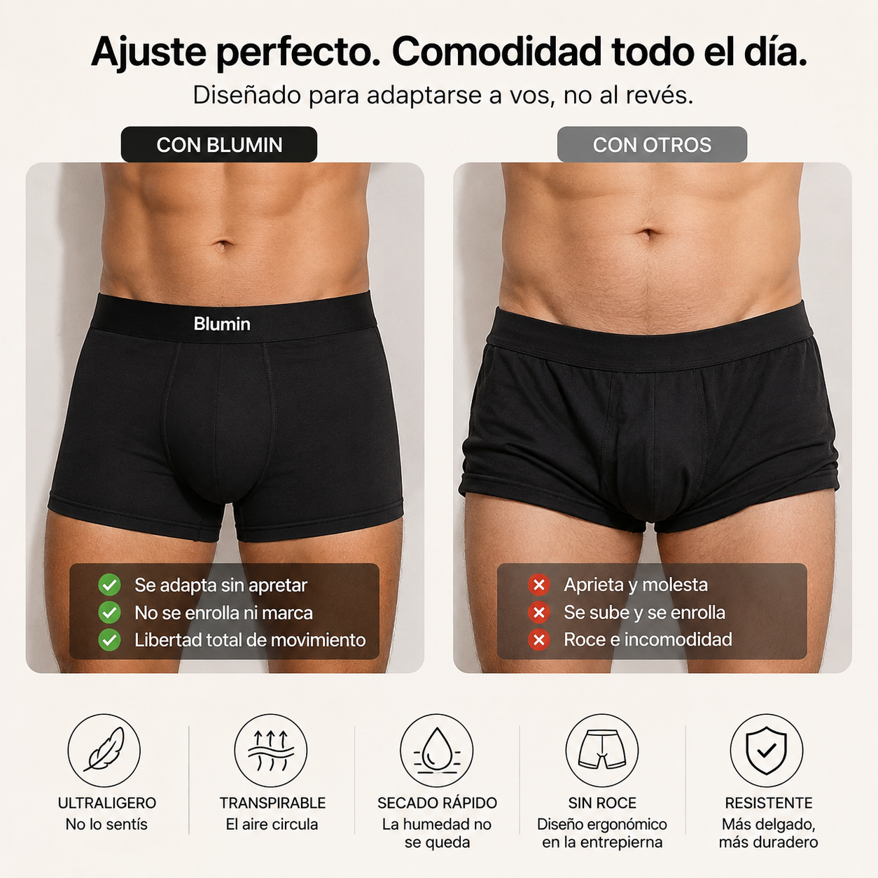 Pack de 3 Bóxer de Algodon Blumin