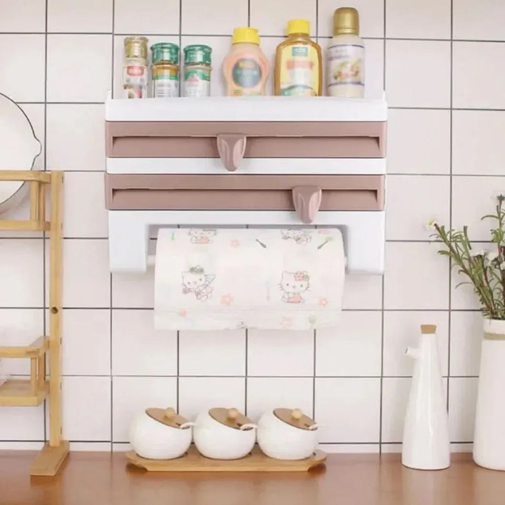 Soporte dispensador y cortador de rollos 3 en 1 detalle – Mil Ideas