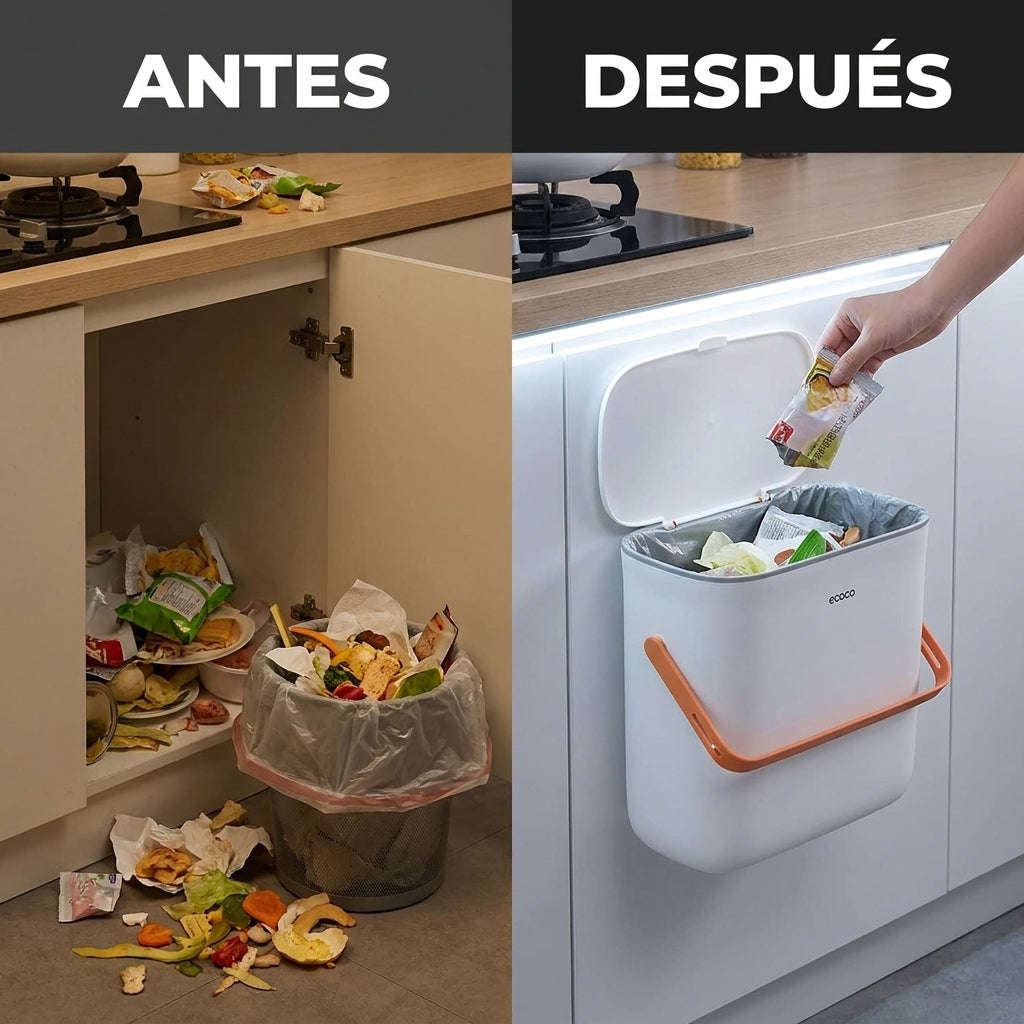 Basurero colgante Ecoco 10L en uso – Mil Ideas