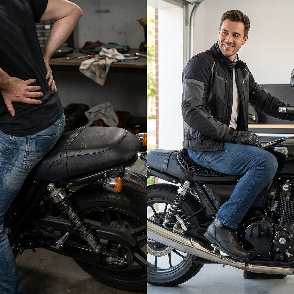 Asiento 3D Ergonómico para Absorción de Golpes en Moto