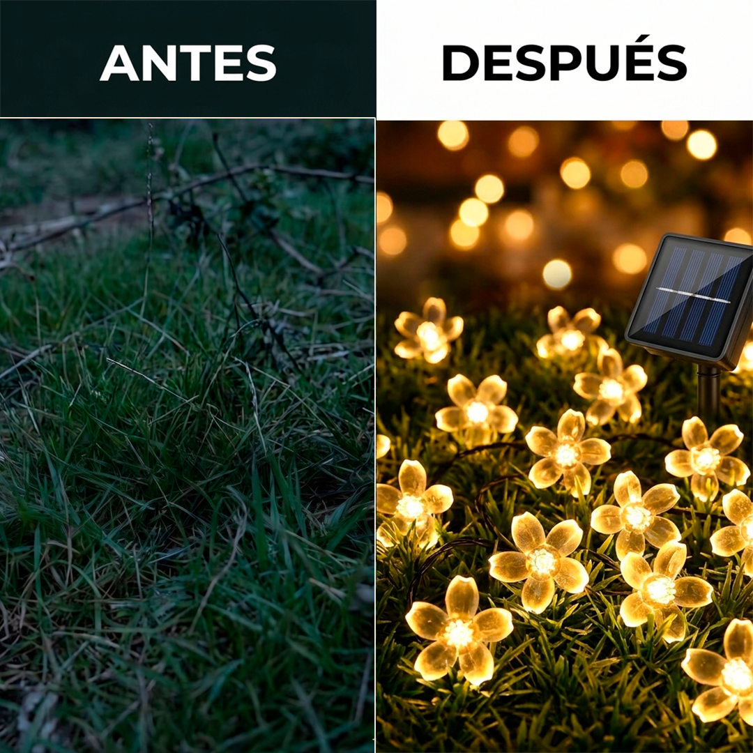 Luces flores solares detalle – Mil Ideas
