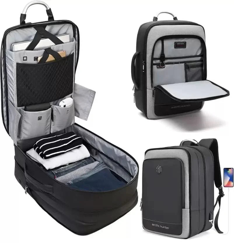 Mochila Hunter expandible en uso de viaje – Mil Ideas