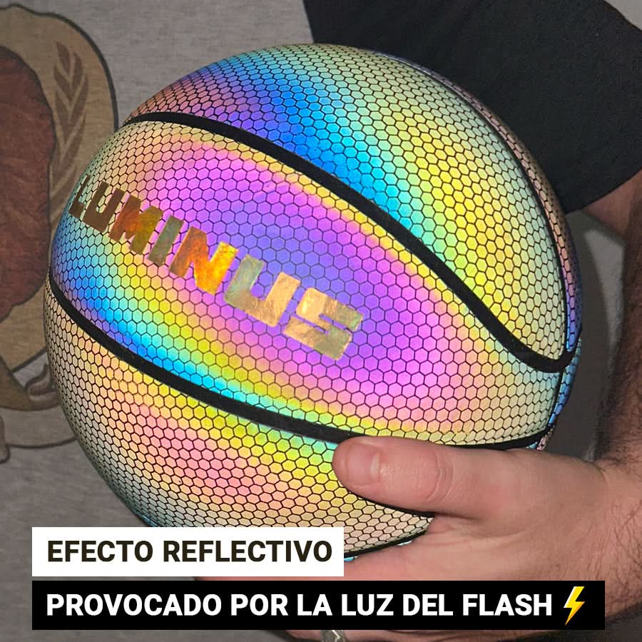 Pelota de basketball reflectiva Luminus vista adicional – Mil Ideas