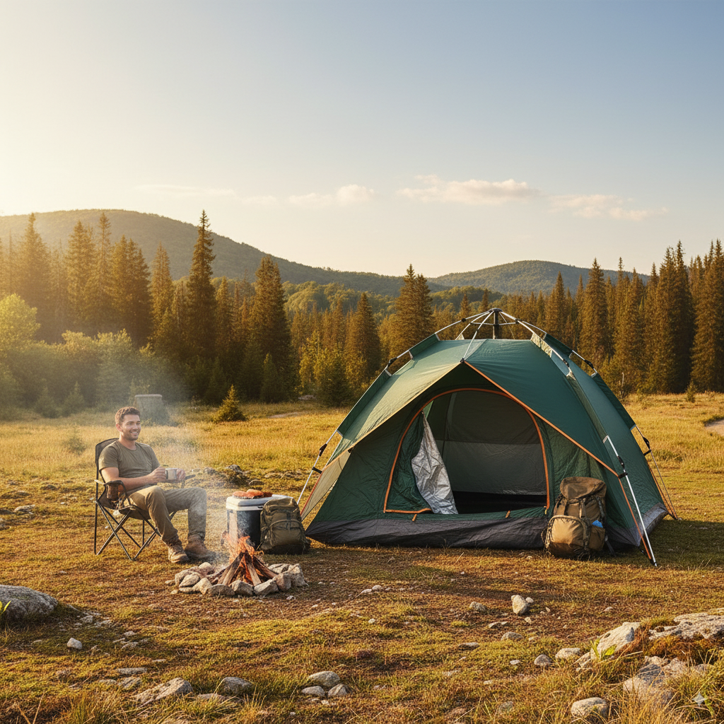 Carpa camping 2 personas detalle del interior y ventilación – Mil Ideas