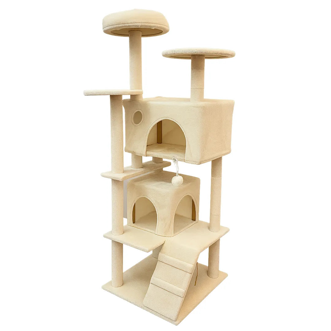 Torre de Actividades para Gatos con Postes Rascadores – Mil Ideas