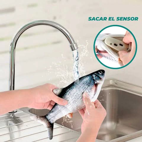 Juguete Pescado con Movimiento para Gatos y Niños en uso – Mil Ideas