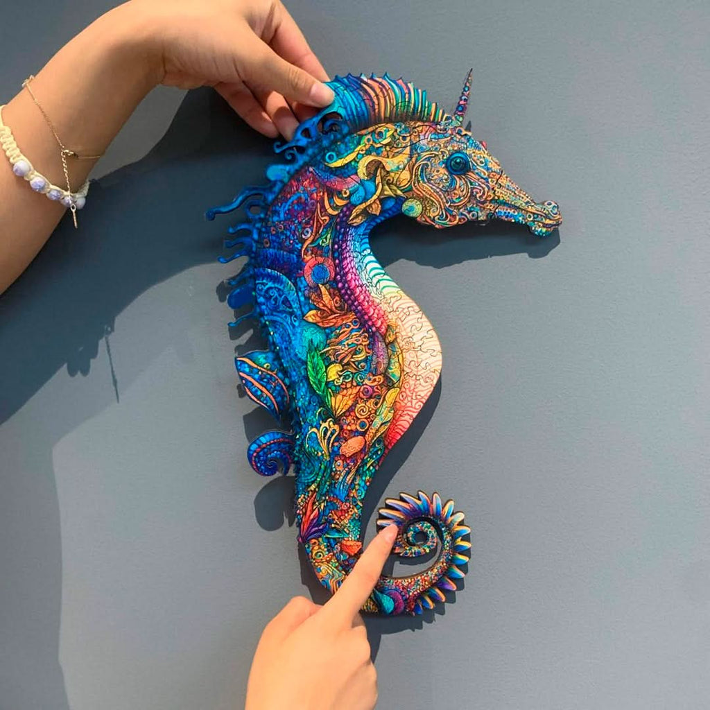 Puzzle de madera 300 piezas caballito de mar detalle – Mil Ideas