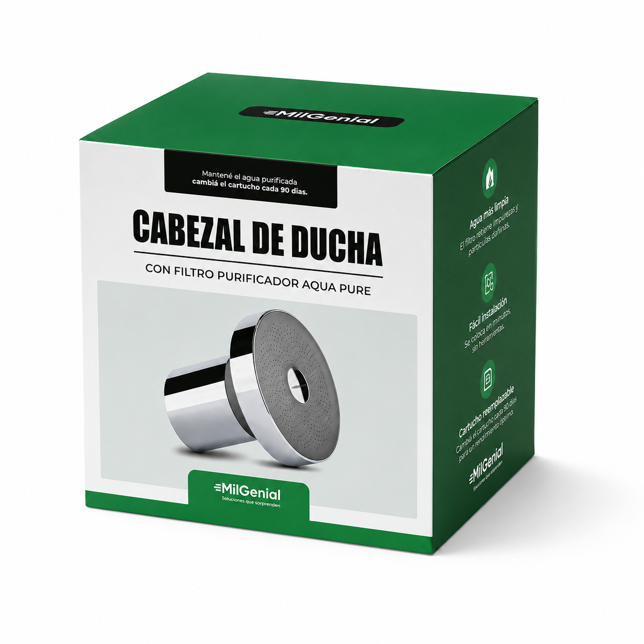 Cabezal de Ducha con Filtro Purificador Aqua Pure Mil Ideas