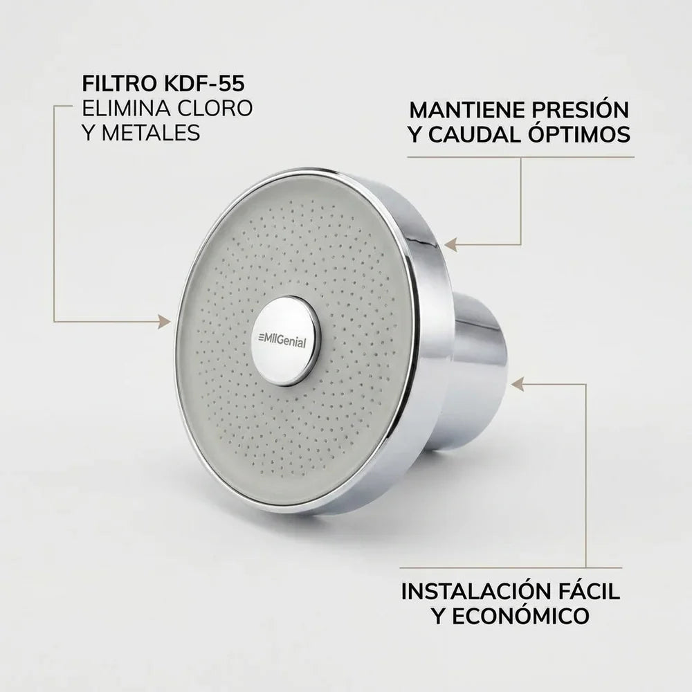 Pack Cabezal de Ducha + 2 Filtros Purificadores de Aqua Pure Mil Ideas
