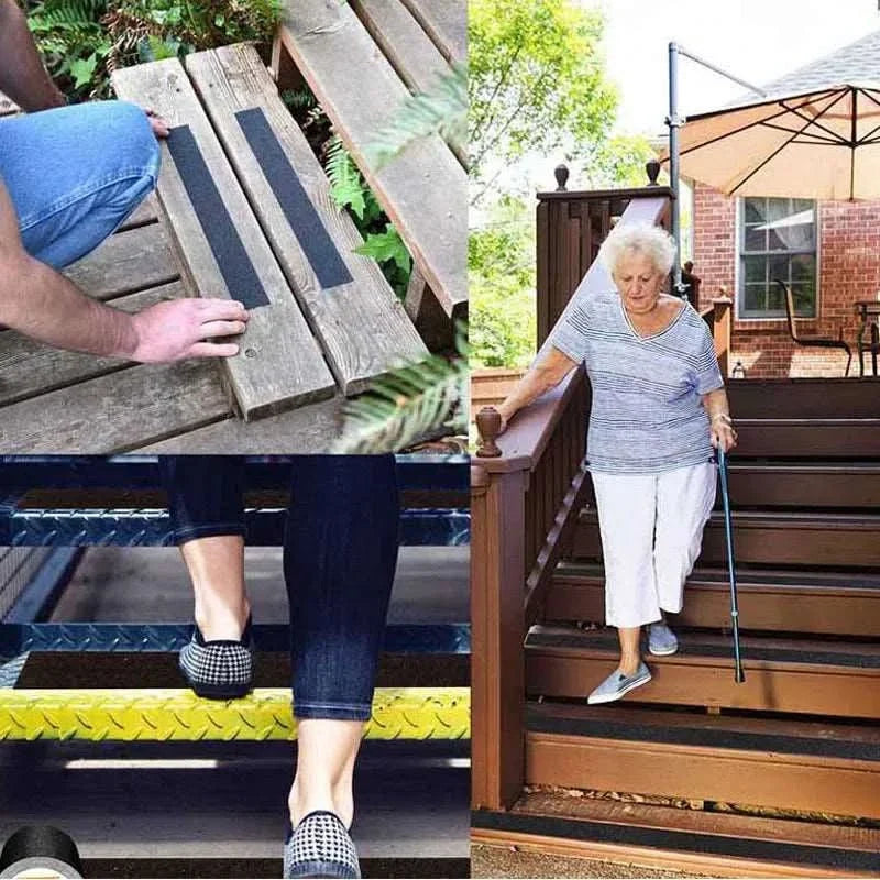 Cinta anti deslizante Anti-Slip en uso sobre superficie húmeda – Mil Ideas