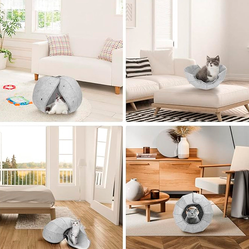 Juego cama para gato 360 vista adicional – Mil Ideas