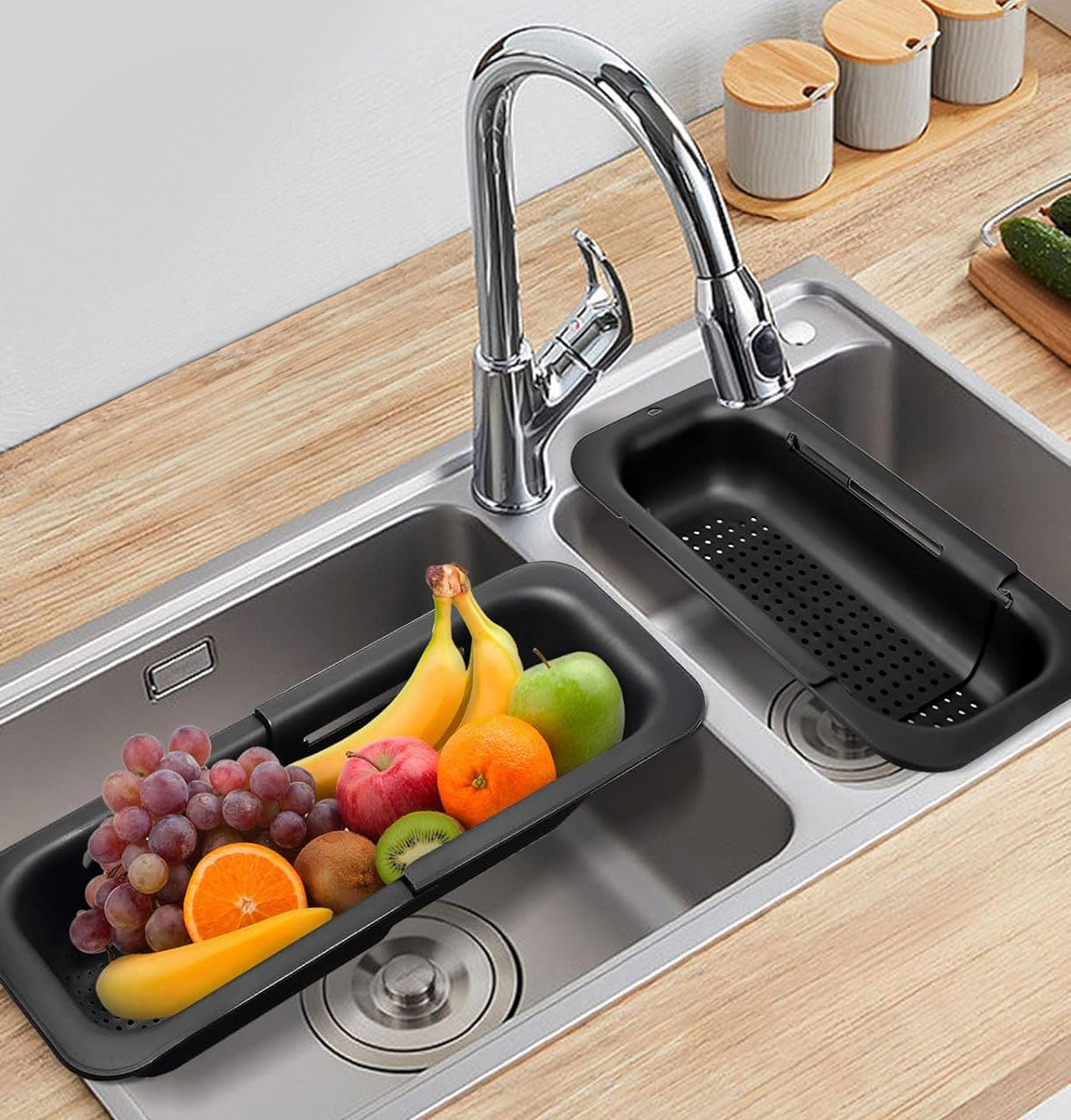 Escurridor Colander Extensible en uso – Mil Ideas