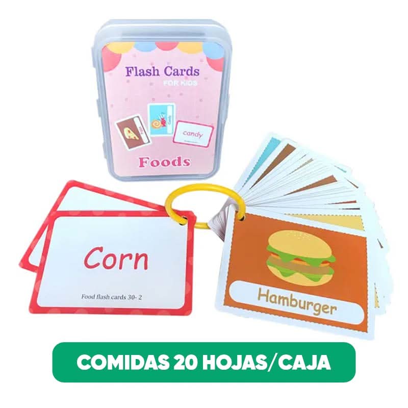 Pack de 5 tarjetas de aprendizaje en inglés para niños en uso – Mil Ideas