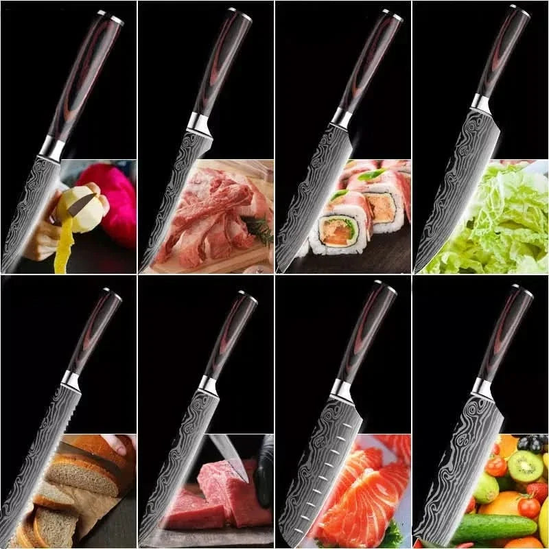 Set 9 Cuchillos Omura Omine vista adicional – Mil Ideas