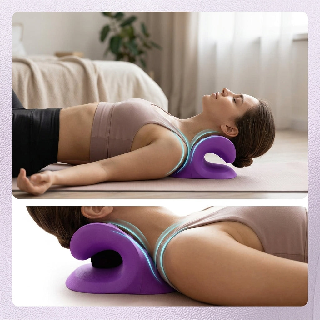 Estirador de cuello y hombros NeckRelax Wilma en uso – Mil Ideas
