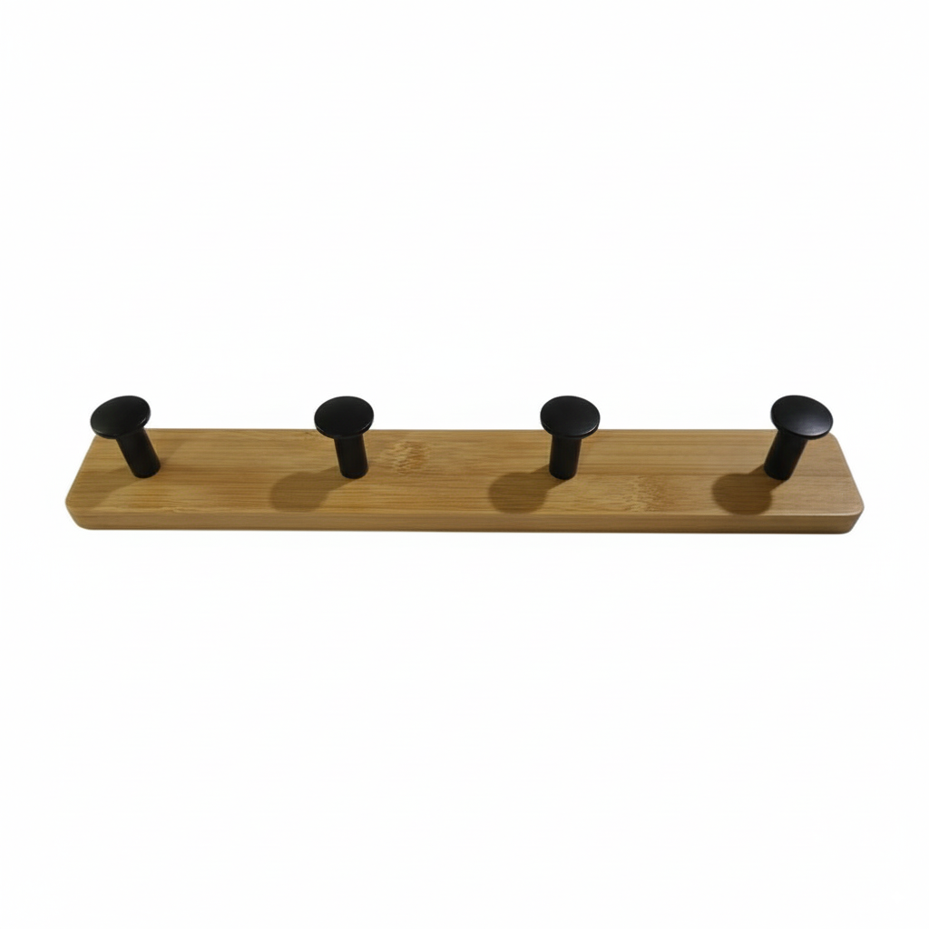 Perchero de pared bamboo detalle de los ganchos – Mil Ideas