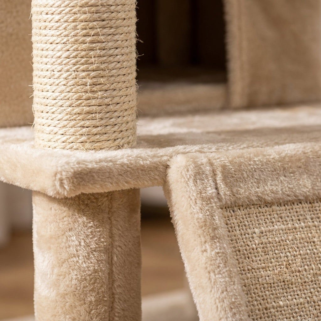 Torre de Actividades para Gatos con Postes Rascadores vista adicional – Mil Ideas