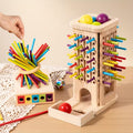 Juego de lógica torre de madera con pelotas y palitos – Mil Ideas