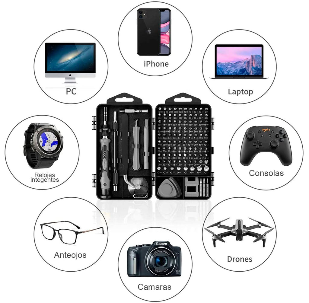 Kit de destornilladores magnéticos 115 en 1 para reparación detalle – Mil Ideas
