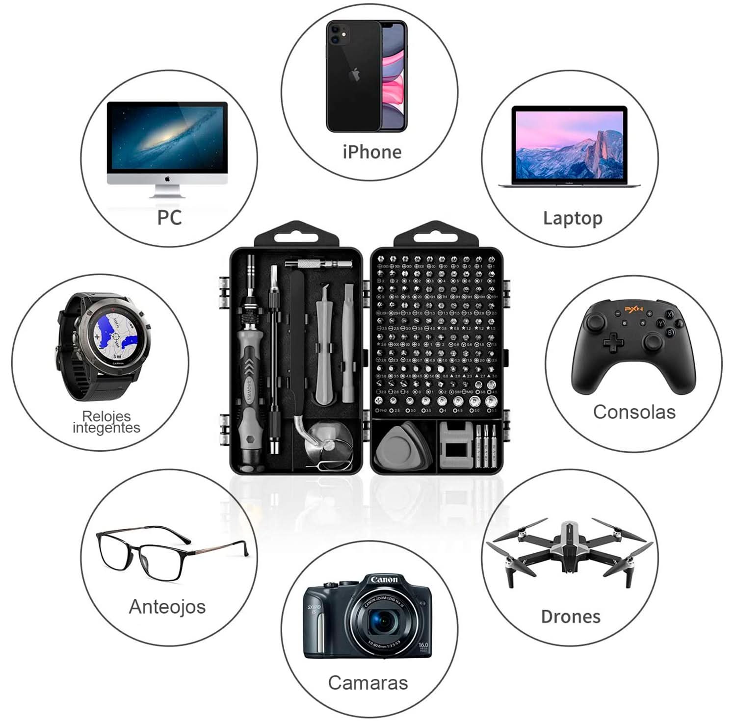Kit de destornilladores magnéticos 115 en 1 para reparación detalle – Mil Ideas