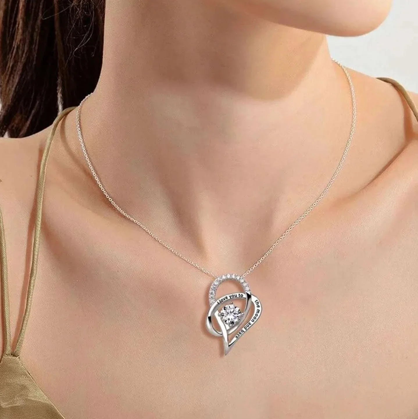 Colgante Corazón Enlazado con Piedra