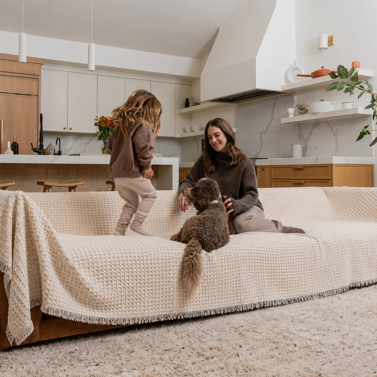 Funda Sofa Tejida en Algodon 2 Plazas