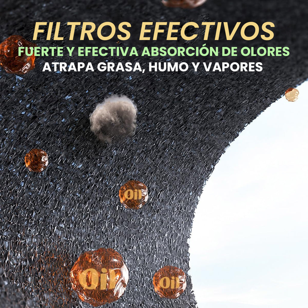 Extractor portátil para cocina con 4 filtros de carbón detalle – Mil Ideas