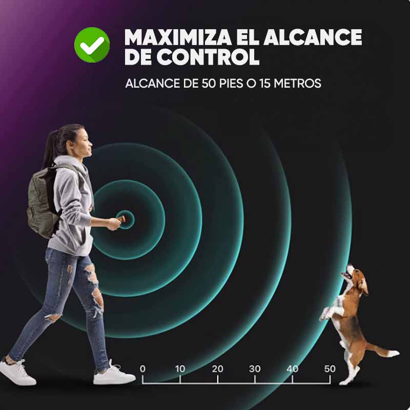 Repelente ultrasónico de entrenamiento para perros recargable en uso – Mil Ideas