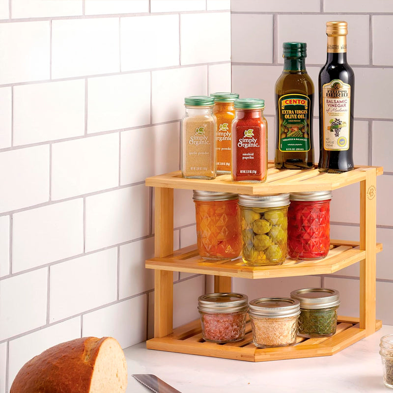 Organizador de Platos 3 Niveles en Bambú vista adicional – Mil Ideas