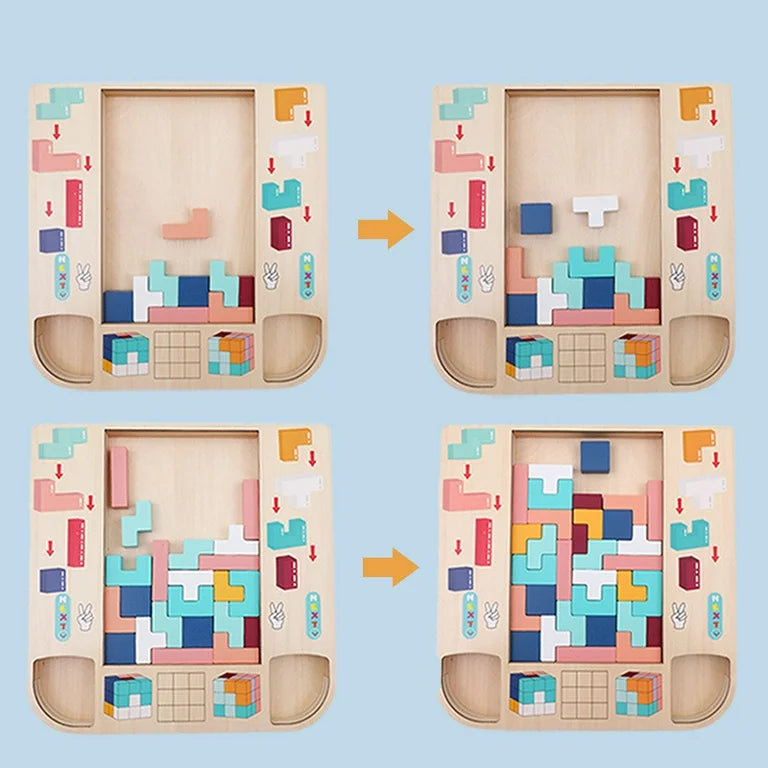Rompecabezas Tetris 3D de madera detalle – Mil Ideas