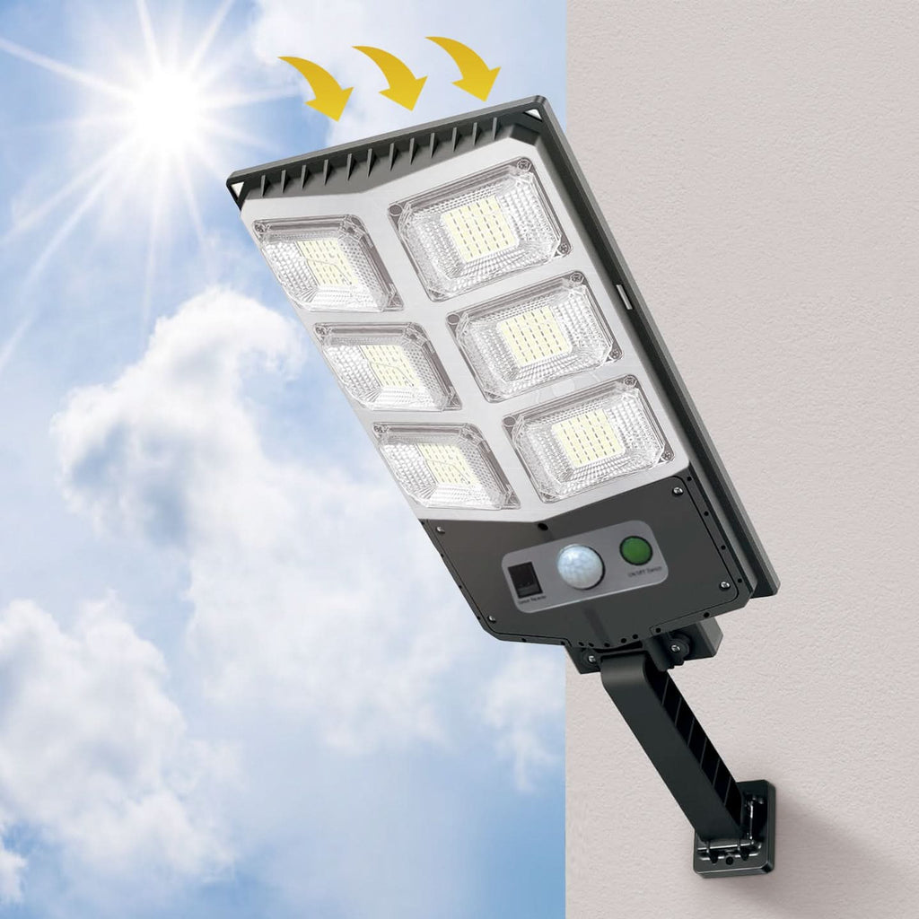 Foco solar 6 luces IP65 60W detalle de panel solar – Mil Ideas