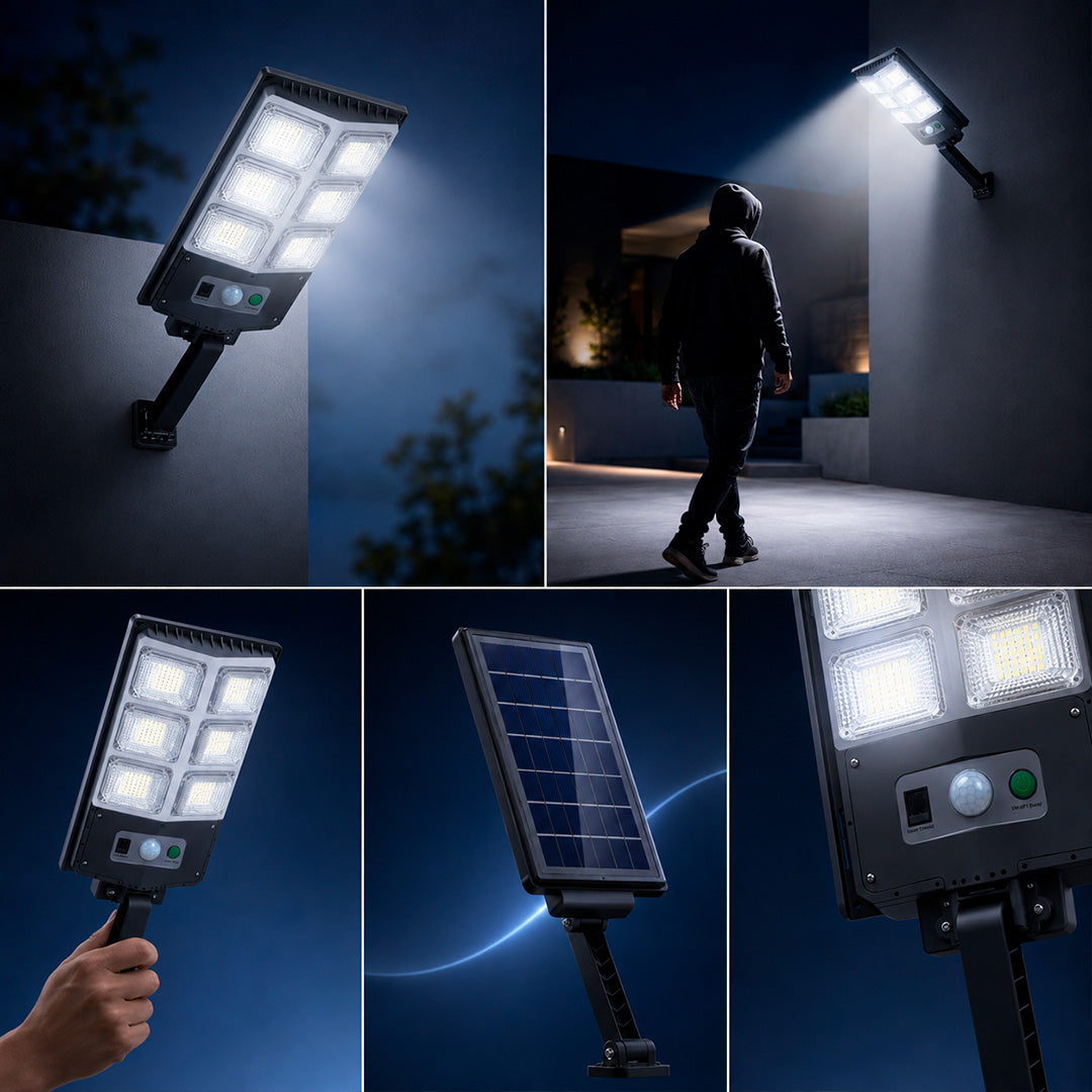 Foco Solar de 6 Luces Ip65 de 60w Mil Ideas