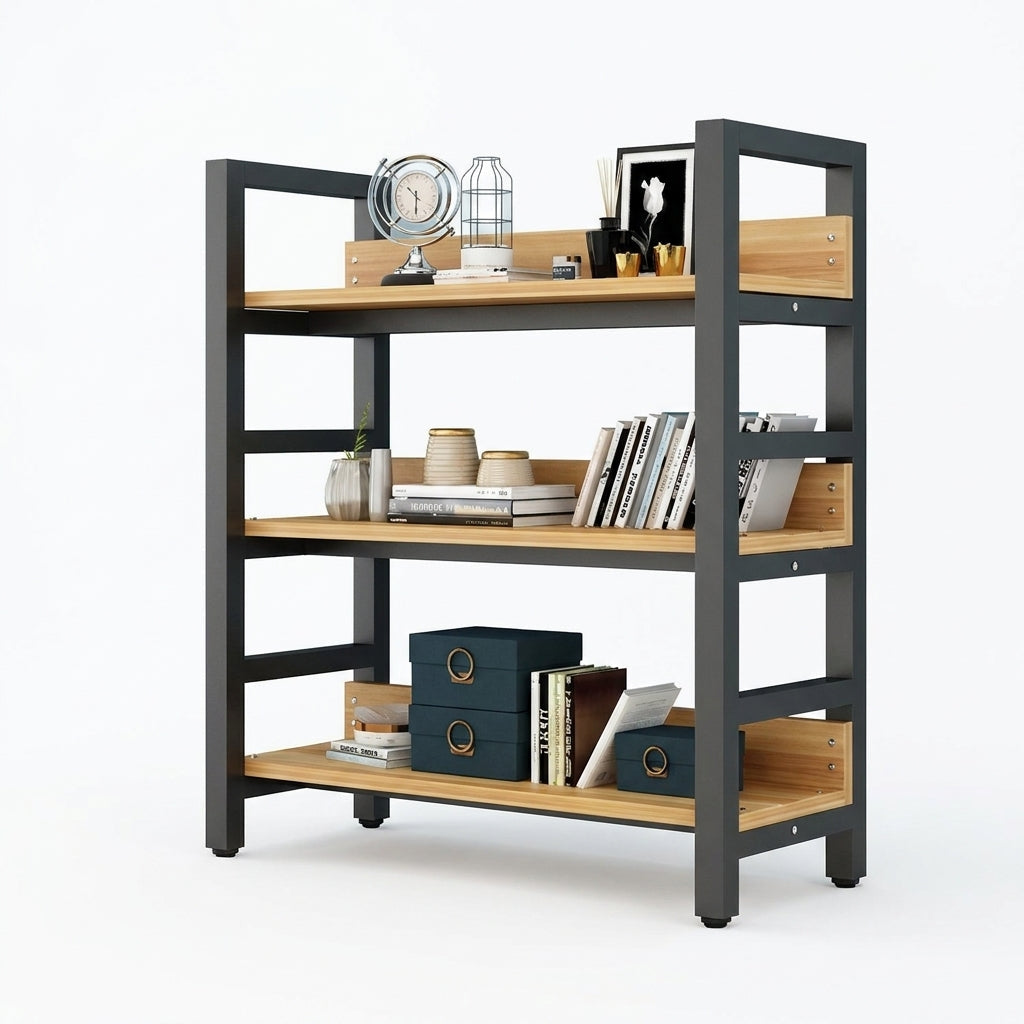 Estantería de Madera y Metal de 3 Niveles – Mil Ideas