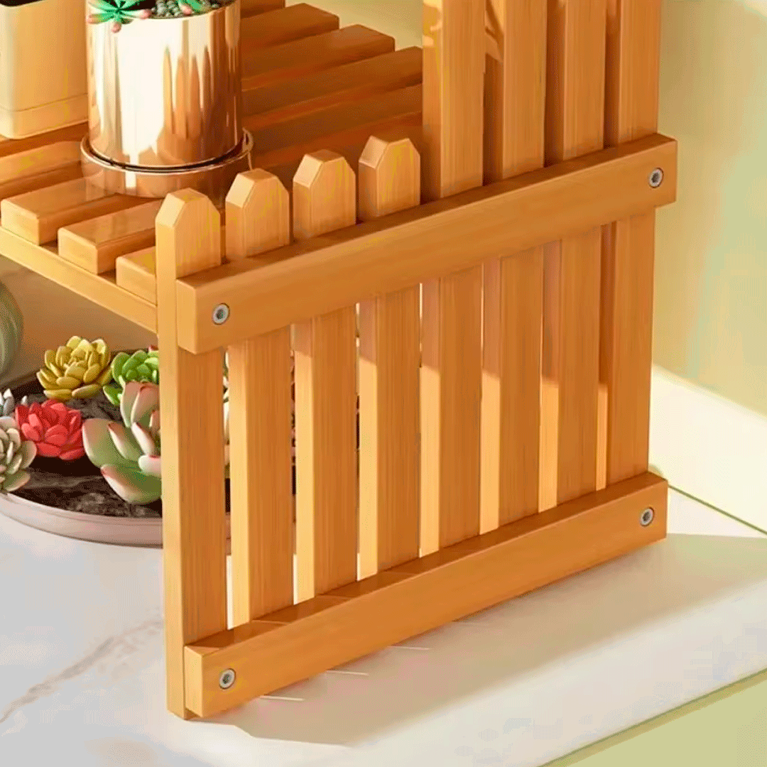 Estantería decorativa de madera 2 niveles vista adicional – Mil Ideas