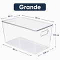 Contenedores Apilables Transparentes con Tapa Pack x4
