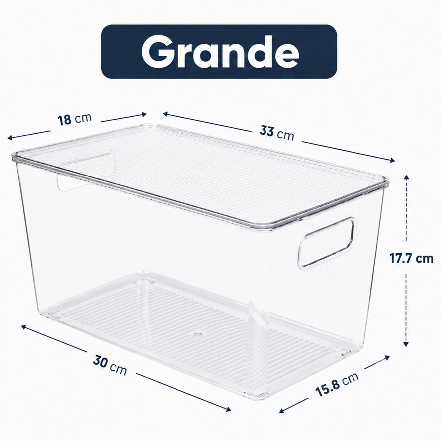 Contenedores Apilables Transparentes con Tapa Pack x4