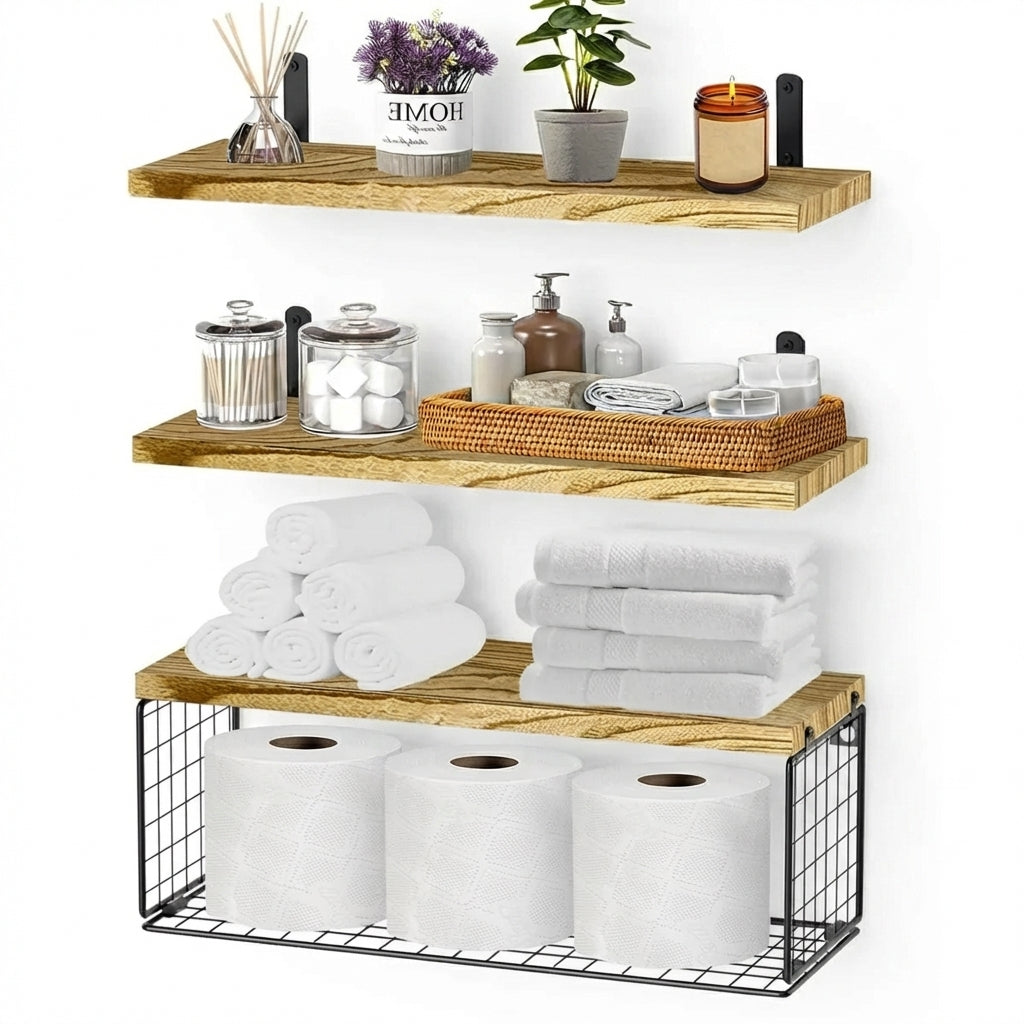 Set de 3 Estantes Decorativos Flotantes en uso – Mil Ideas