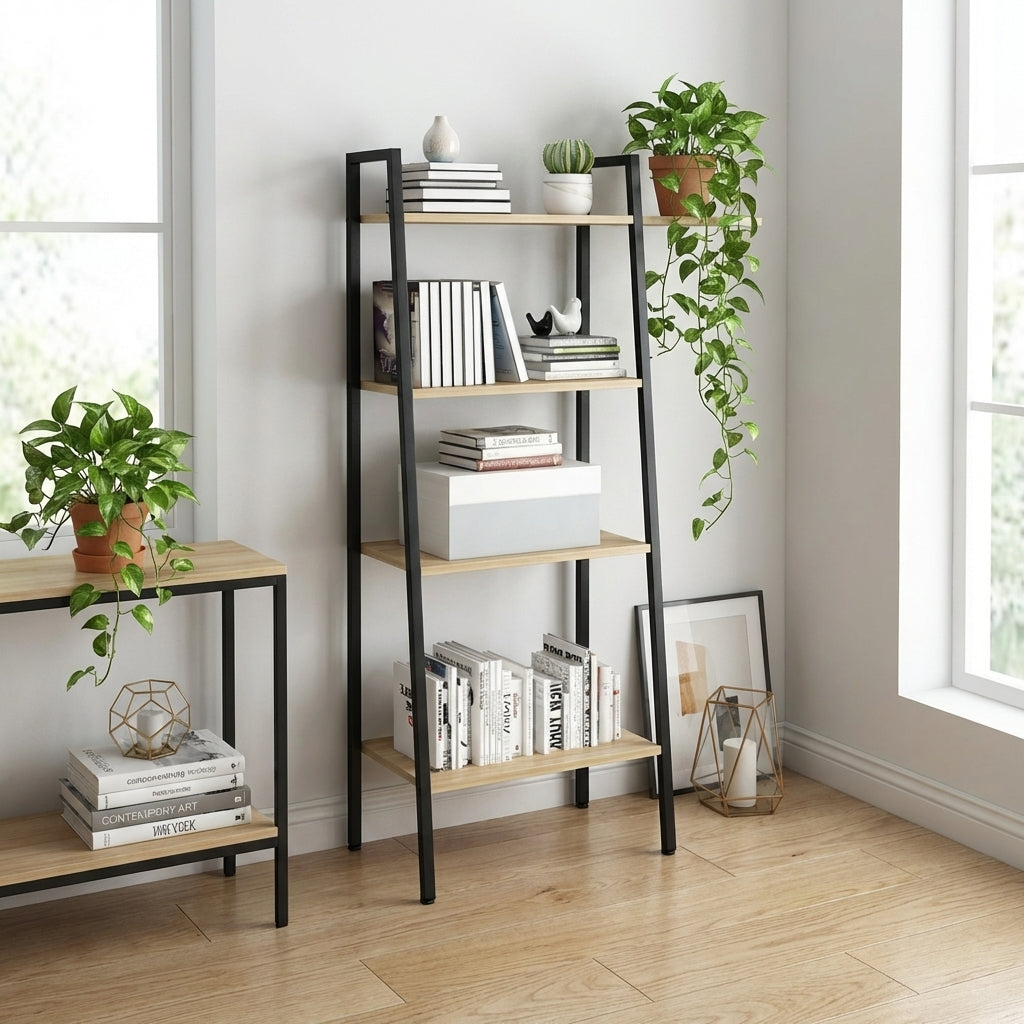 Estantería de estilo industrial de 4 niveles – Mil Ideas