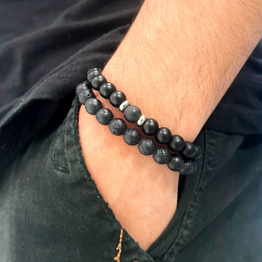 Pulsera doble modelo Oblend detalle – Mil Ideas