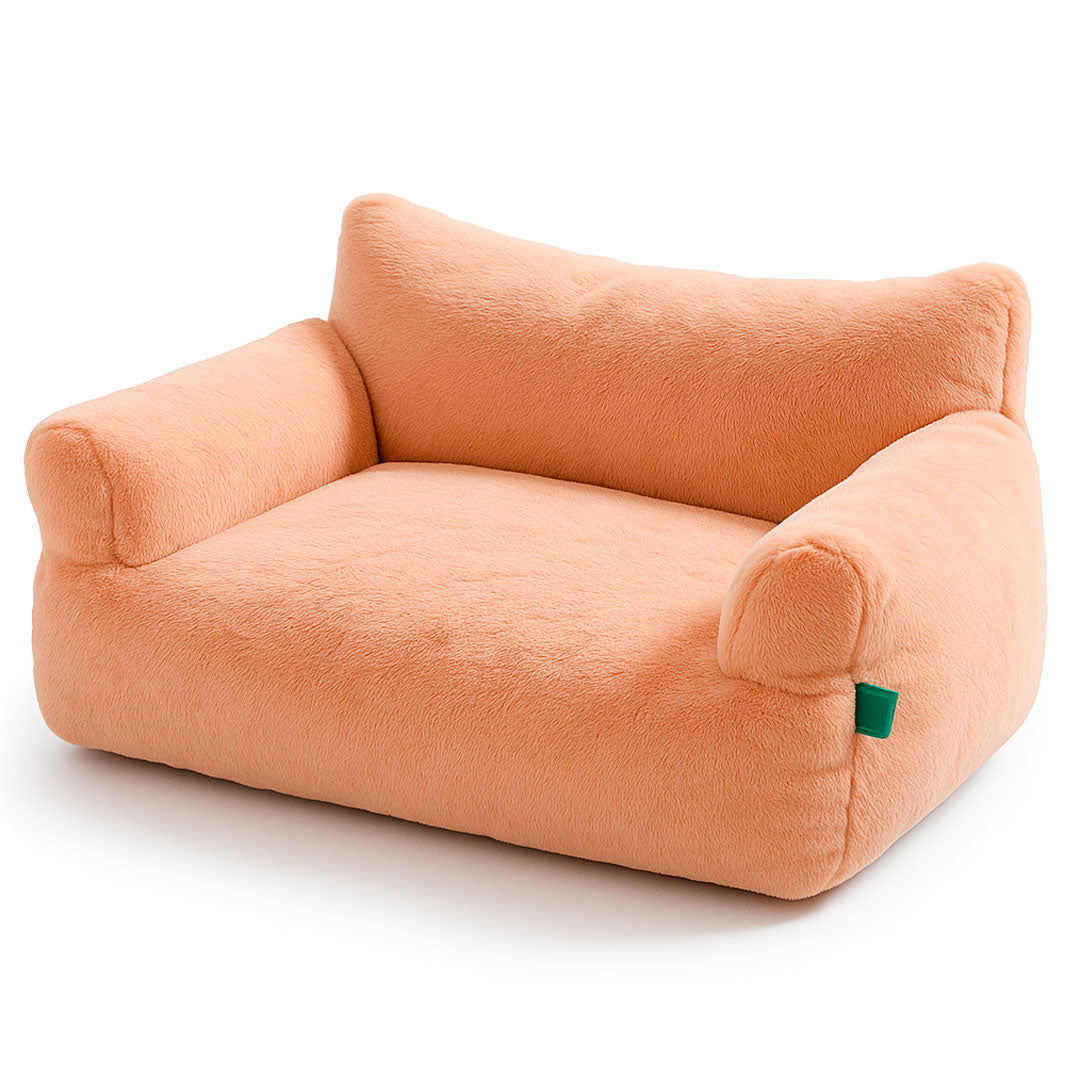 Cama para gato forma de sofá en felpa super suave en uso – Mil Ideas