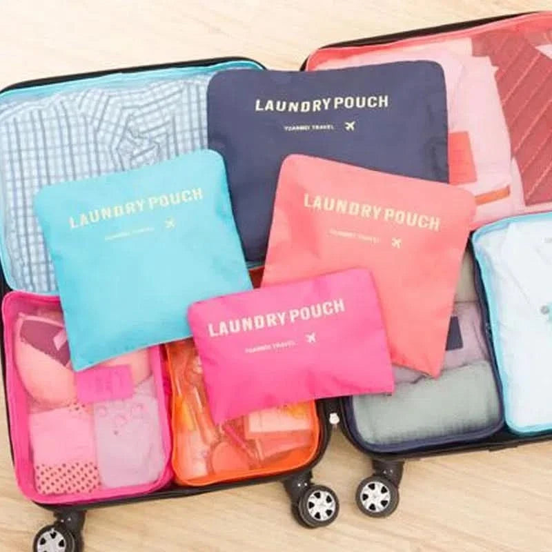 Set de 6 bolsas organizadoras para viajes varios tamaños – Mil Ideas