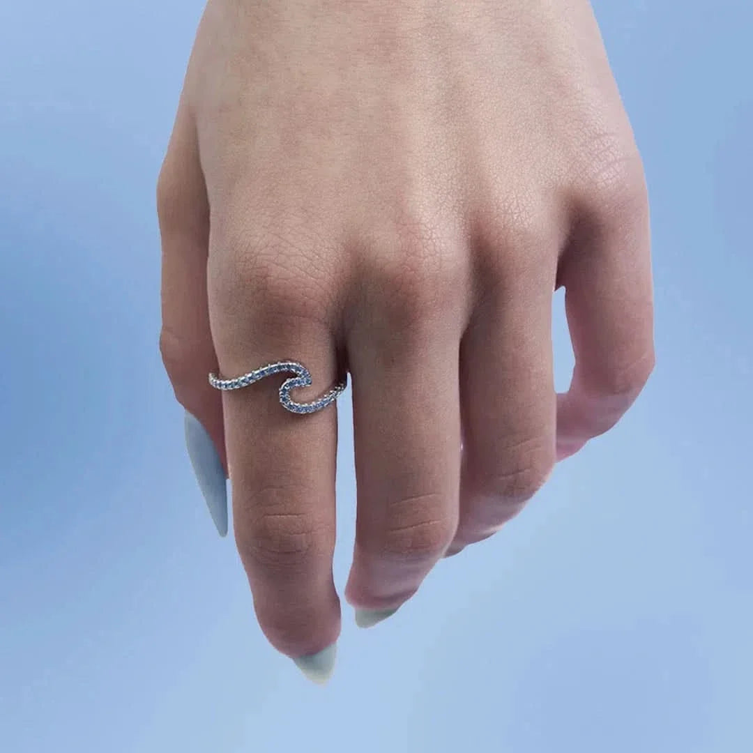 Anillo Ocean Surf plata 925 vista adicional – Mil Ideas